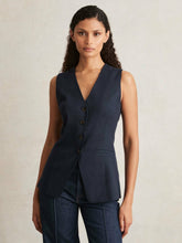 Paige Button-Through Vest in Dark Ink Blue | Reiss