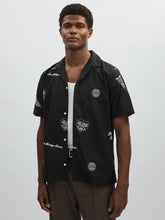 Les Deux Cotton Embroidered Shirt in Black Print | Reiss Discount