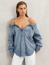 100% Cotton Shirt in Indigo Blue | Reiss USA