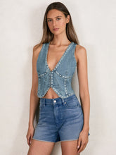 Studded Denim Vest in Indigo Blue | Reiss Onsale