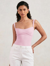 Good American Scuba Sweetheart Bodysuit in Light Pink | Reiss For Sale