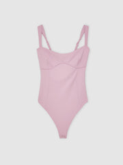 Good American Scuba Sweetheart Bodysuit in Light Pink | Reiss For Sale