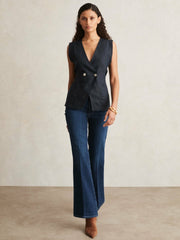 Paige High Rise Flared Jeans in Marciella Blue | Reiss USA