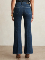 Paige High Rise Flared Jeans in Marciella Blue | Reiss USA