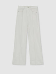 Paige Ecru Wide Leg Pintuck Jeans in Ecru | Reiss For Sale