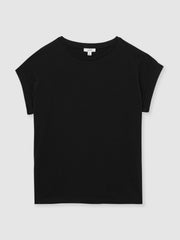 Brushed-Cotton Crew-Neck T-Shirt in Black | Reiss Sale