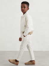 3-9 yrs Cotton Pinstripe Trousers Regular-Fit in Off White/Taupe Brown | Reiss Near Me