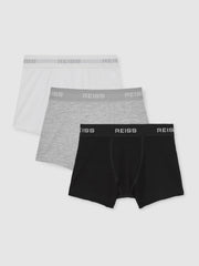 9-13 yrs Stretch-Cotton Logo-Waistband Boxer Shorts 3 Pack in White/Grey/Black | Reiss Near Me