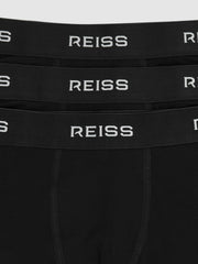 3-9 yrs Stretch-Cotton Logo-Waistband Boxer Shorts 3 Pack in Black | Reiss Sale