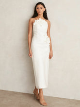 Acler Ivory Petal Detail Fitted Midi Dress in Ivory | Reiss Near Me