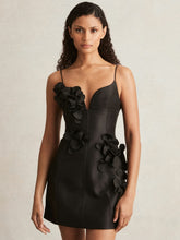 Acler Petal Detail Fitted Mini Black Dress in Black | Reiss Onsale