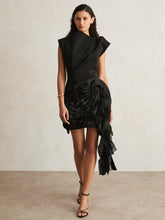 Acler Layered Ruffle Mini Black Dress in Black | Reiss For Sale