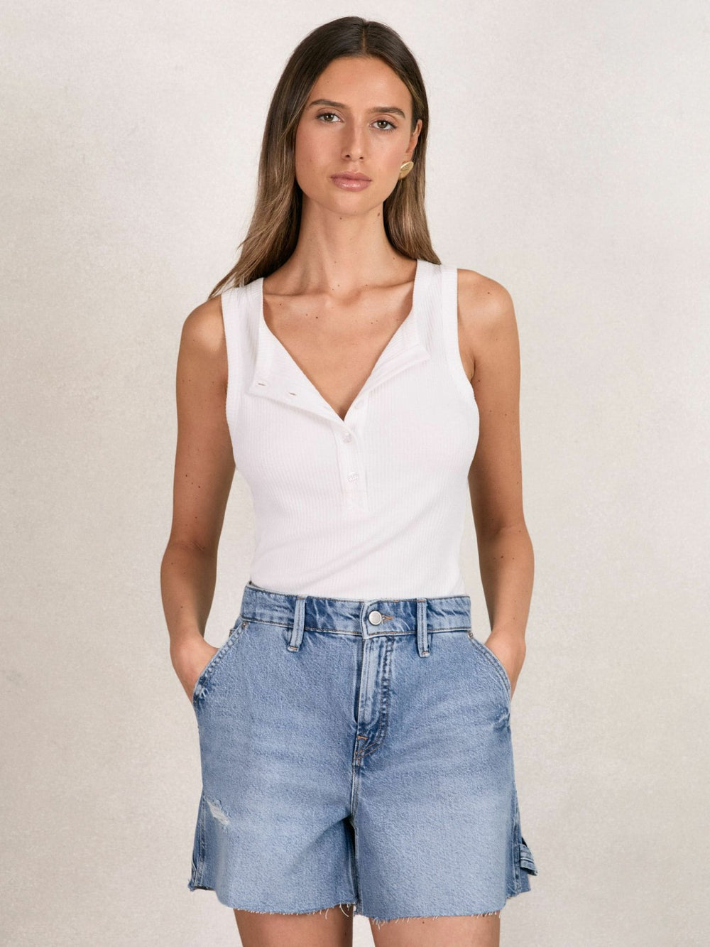 90S Long 100% Cotton Shorts in Indigo Blue | Reiss US