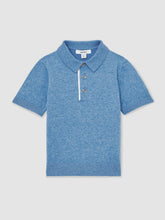 13-14 yrs Contrast Placket Polo Shirt With Cotton in Blue | Reiss Onsale