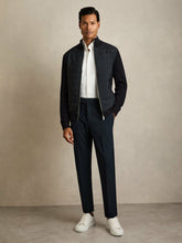 Slim-Fit Internal-Drawstring Trousers in Navy | Reiss
