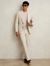 Slim-Fit Internal-Drawstring Trousers in Stone | Reiss Onsale