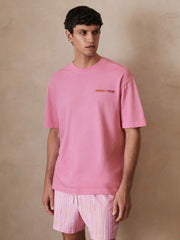| Ché Cotton-Linen Sunset T-Shirt in Pink | Reiss Near Me