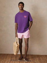 | Ché Cotton Palm-Print T-Shirt in Purple | Reiss Onsale