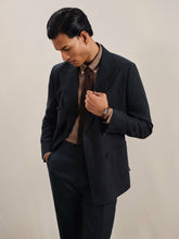 Linen Double-Breasted Suit Slim-Fit Blazer in Navy | Reiss Discount