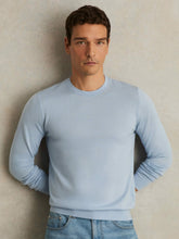 Merino Wool Crew Neck Jumper in Soft Blue | Reiss USA