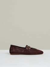 Mesh Double-Strap Ballet Flats in Oxblood | Reiss USA