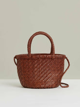 Leather Woven Mini Tote Bag in Tan | Reiss Sale