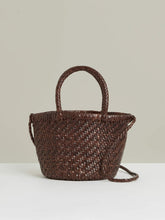 Leather Woven Mini Tote Bag in Chocolate | Reiss
