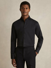 Slim Fit Slim-Fit Cotton Double-Cuff Shirt in Black | Reiss Near Me