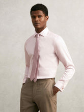 Regular Fit Slim-Fit Cotton-Sateen Shirt in Pink | Reiss US