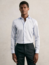 Regular Fit Cotton Sateen Shirt in Mid Blue | Reiss USA