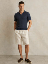 Linen Drawstring Shorts in Stone | Reiss USA