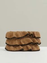 Raffia Ruffle Clutch Bag in Natural | Reiss Onsale