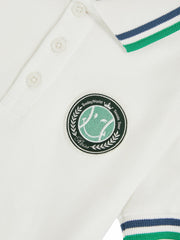 3-9 yrs SmileyWorld Piqué Polo Shirt in White | Reiss US