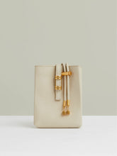 Leather Phone Holder in Off White | Reiss US