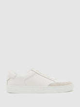 Bonded-Leather Low-Top Trainers in White | Reiss USA