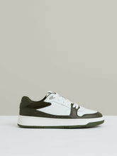 Leather Panelled Trainers in Khaki/White | Reiss Near Me
