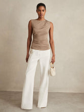 Stretch-Modal Ruched Vest in Mocha Brown | Reiss Discount