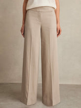 Petite Lyocell-Linen Wide-Leg Trousers in Neutral | Reiss US