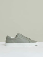 Tumbled-Leather Low-Top Trainers in Mint Green | Reiss Sale