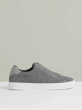 Suede Slip-On Elasticated Trainers in Grey | Reiss Sale