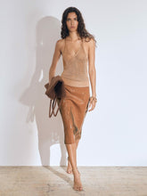 Atelier Laser-Cut Pencil Skirt in Tan | Reiss Near Me