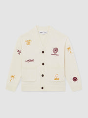 4-9 yrs SmileyWorld Embroidery Cardigan Unisex Fit in Off White | Reiss Near Me