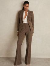 Petite Flared Suit Trousers in Mink Neutral | Reiss USA