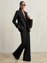 Petite Wool-Blend Wide-Leg Suit Trousers in Black | Reiss For Sale