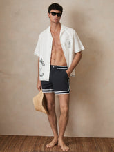 | Ché Stripe-Trim Swim Shorts in Navy | Reiss US