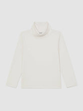 13-14 yrs Cotton-Jersey Roll-Neck Top with Stretch in Ivory | Reiss Discount
