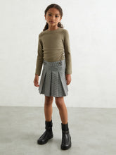 9-13 yrs Cotton Ruched Long-Sleeve T-Shirt with Stretch in Khaki | Reiss US