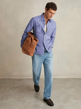 Cotton-Poplin Stripe Twin-Pocket Shirt in Blue/White | Reiss For Sale