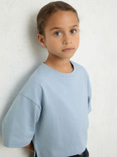 3-9 yrs Cotton Oversized Cropped T-Shirt in Blue | Reiss Sale