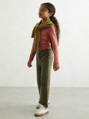 9-13 yrs Cotton Ruched Long-Sleeve T-Shirt with Stretch in Rose | Reiss Near Me